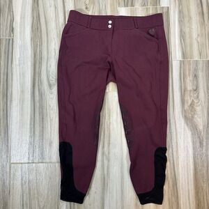Equinavia Victoria Pants 34 Maroon Silicone Breeches Horse Riding Cropped